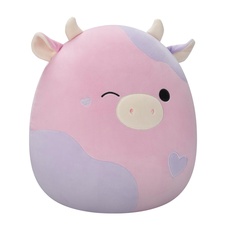SQUISHMALLOWS Patty the Winking Pink and Purple Cow W/Hearts, 40 cm
