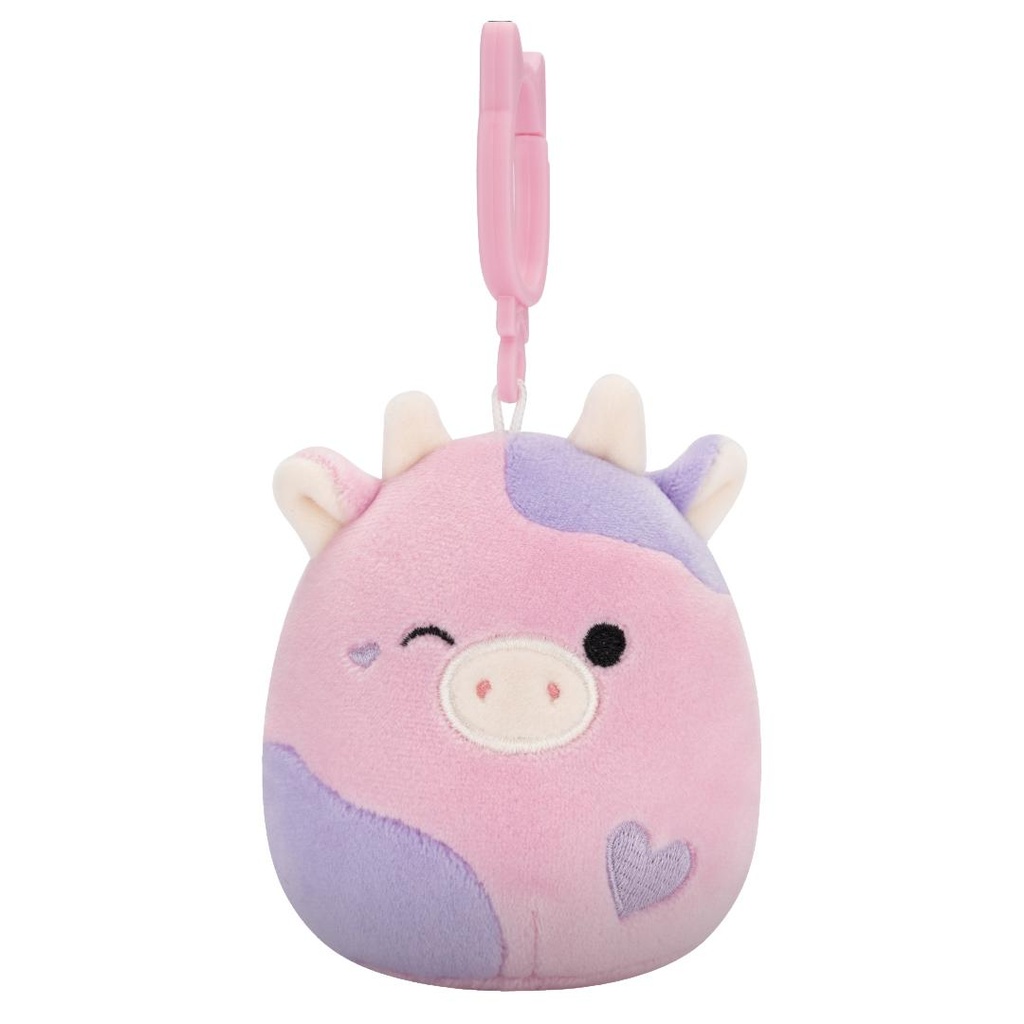 SQUISHMALLOWS Clip-On Patty the Winking Pink and Purple Cow
