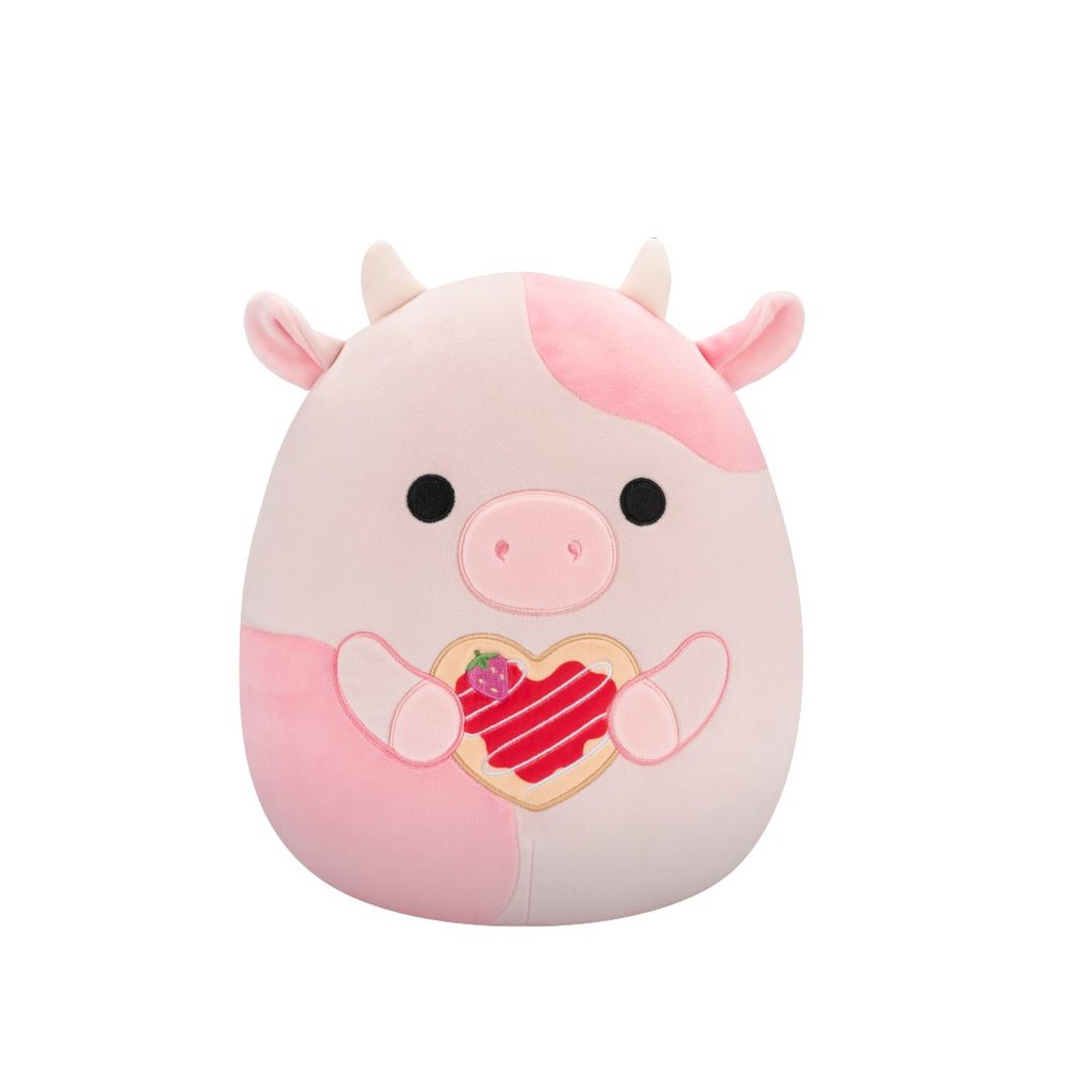 SQUISHMALLOWS Reshma the Light Pink Cow W/Dark Pink Spots, 30 cm