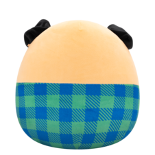 SQUISHMALLOWS Prince the Brown Pug in Flannel Shirt, 30 cm