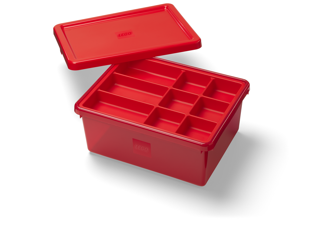 LEGO úložný box s organizérom - červený