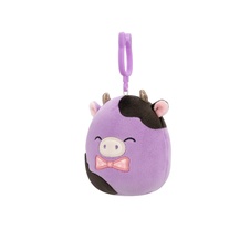 SQUISHMALLOWS Clip-On Alexie the Purple and Black Cow W/Bowtie