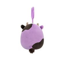 SQUISHMALLOWS Clip-On Alexie the Purple and Black Cow W/Bowtie