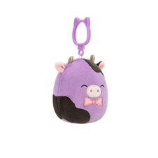SQUISHMALLOWS Clip-On Alexie the Purple and Black Cow W/Bowtie