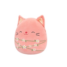 SQUISHMALLOWS Wilka the Peach Cat Wrapped W/Flower Stems