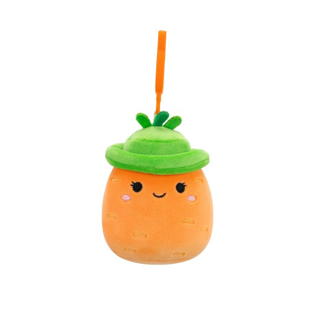 SQUISHMALLOWS Clip-On Caroleena the Orange Carrot W/Bucket Hat