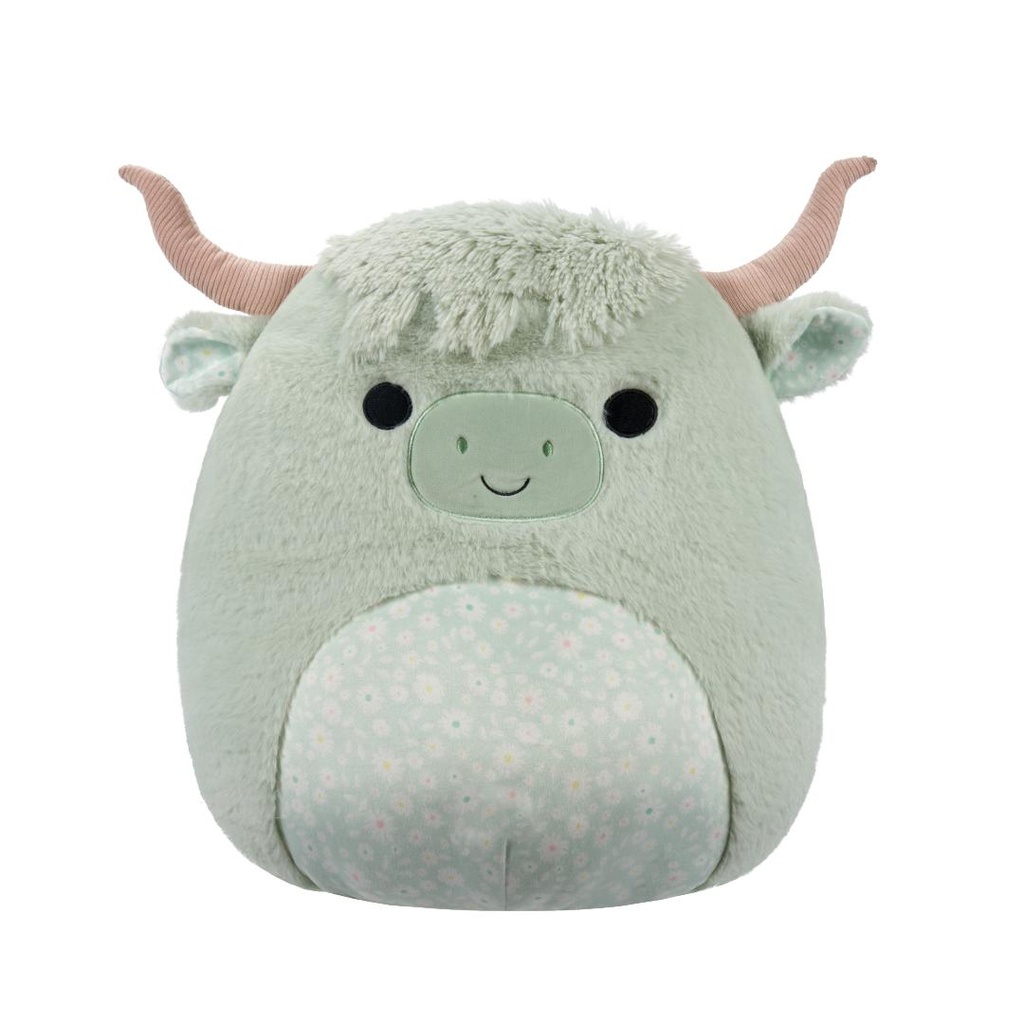 SQUISHMALLOWS Fuzzamallows Iver the Mint Highland Cow, 30 cm