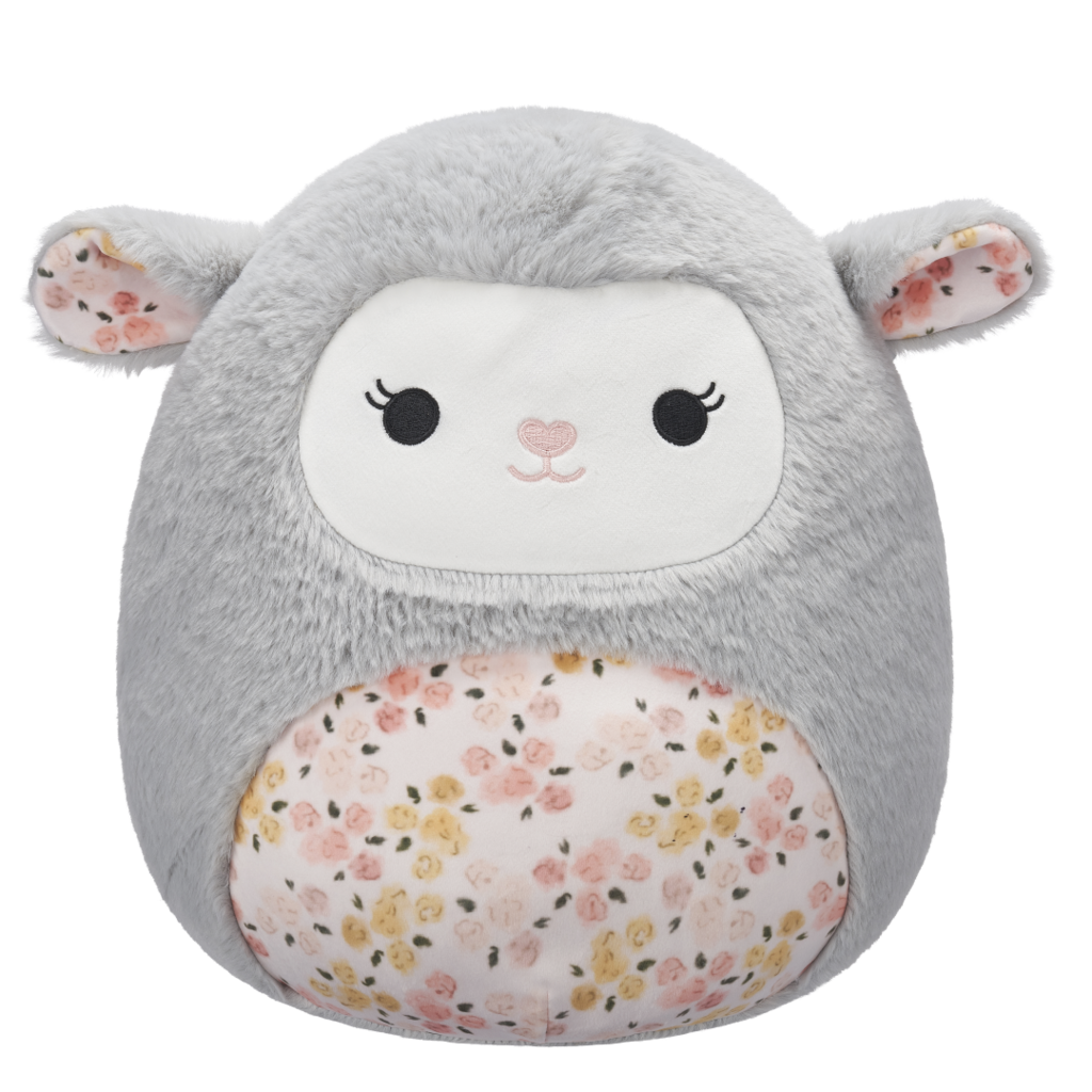 SQUISHMALLOWS Fuzzamallows Elea the Grey Lamb, 30 cm