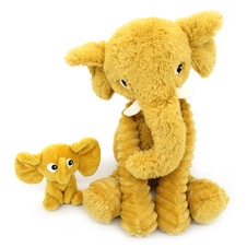 PTIPOTOS Plush elephant Dimoitou mustard - mom with baby