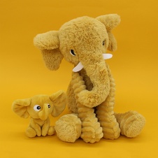 PTIPOTOS Plush elephant Dimoitou mustard - mom with baby