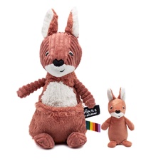 PTIPOTOS Plush kangaroo Allezou terracotta - mom with baby