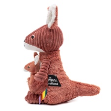 PTIPOTOS Plush kangaroo Allezou terracotta - mom with baby