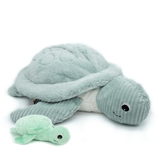 PTIPOTOS Plush turtle large Savenou mint - mother with baby