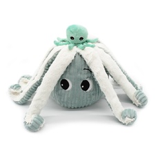 PTIPOTOS Plush octopus Filou mint - mother with baby
