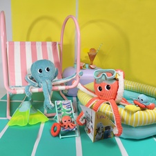 PTIPOTOS Plush octopus Filou coral - mother with baby