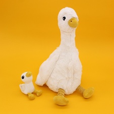 PTIPOTOS Plush goose Jebongou white - mother with baby