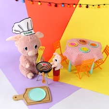 PTIPOTOS Plush pig Barbekiou pink - mother with baby