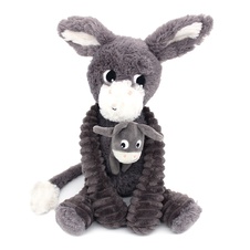 PTIPOTOS Plush donkey Poitou gray - mother with baby
