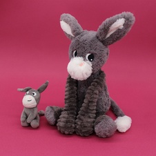 PTIPOTOS Plush donkey Poitou gray - mother with baby