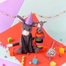 PTIPOTOS Plush donkey Poitou gray - mother with baby