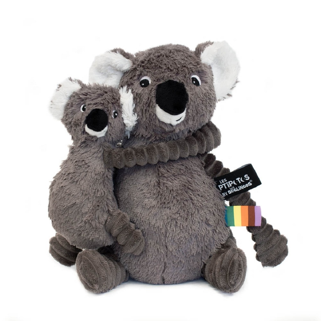 PTIPOTOS Plyšová koala Trankil šedá - mama s miminkom