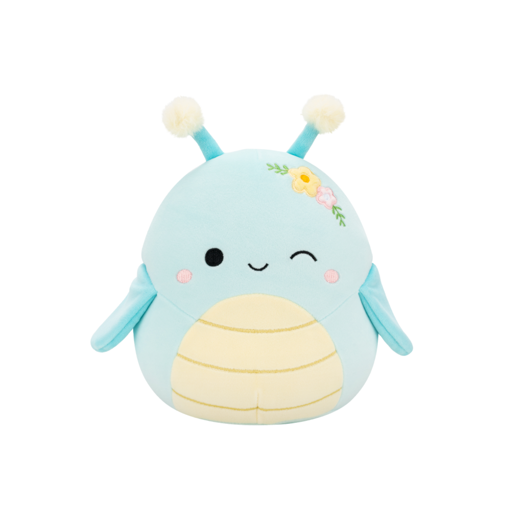 SQUISHMALLOWS Giles the Winking Blue Grasshopper W/Flowers