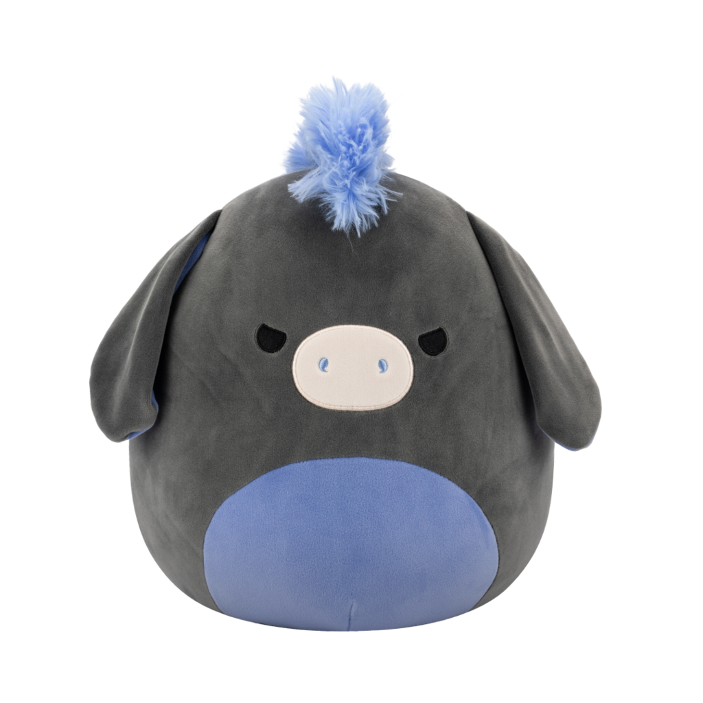 SQUISHMALLOWS Don the Charcoal and Periwinkle Donkey, 30 cm