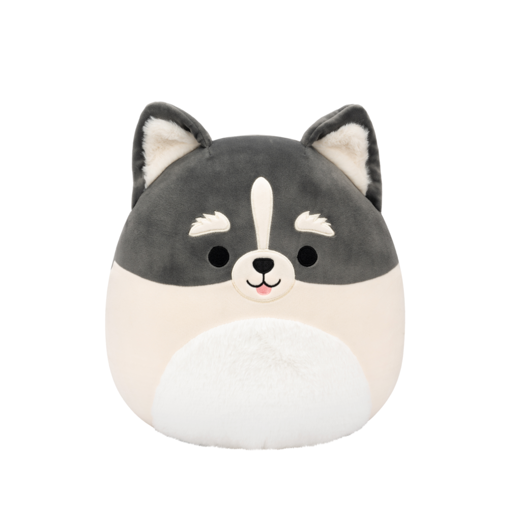 SQUISHMALLOWS Paolo the Grey and White Pomsky, 30 cm