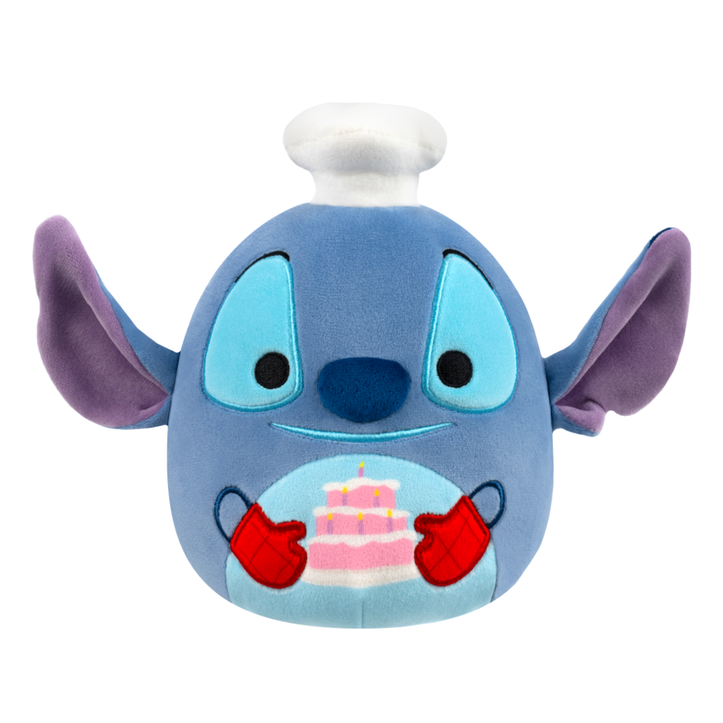 SQUISHMALLOWS Disney the Chef Stitch Holding Cake, 17 cm