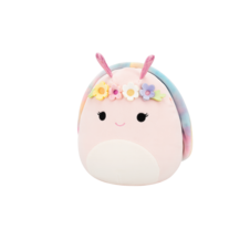 SQUISHMALLOWS Silvina the Pink Snail W/Rainbow Shell and Flower Crown