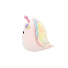 SQUISHMALLOWS Silvina the Pink Snail W/Rainbow Shell and Flower Crown