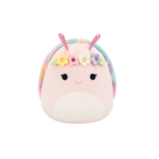 SQUISHMALLOWS Silvina the Pink Snail W/Rainbow Shell and Flower Crown