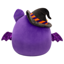 SQUISHMALLOWS Blas the Purple Bat W/Purple Fuzzy Belly and Witch Hat