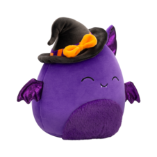 SQUISHMALLOWS Blas the Purple Bat W/Purple Fuzzy Belly and Witch Hat