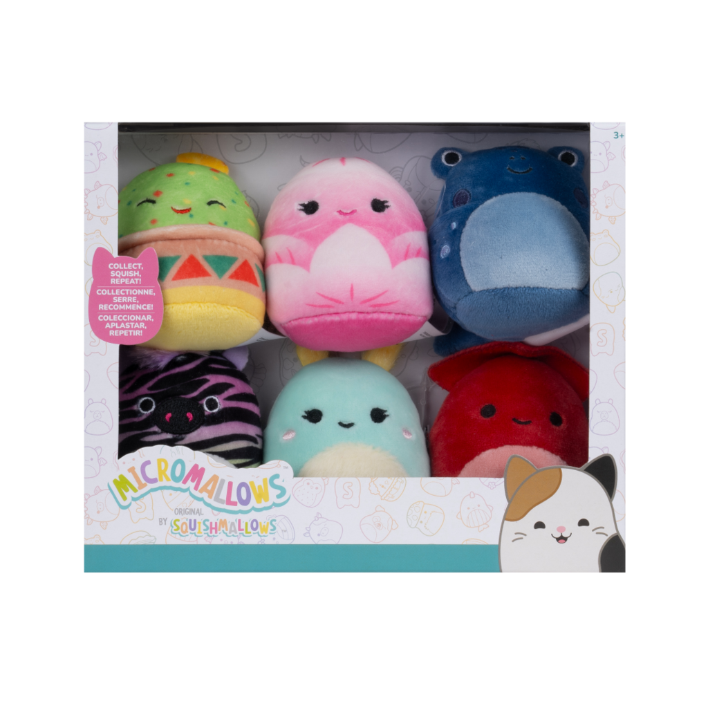 SQUISHMALLOWS Micromallows 6Pack - Oliheň, Mol, Guacamole, Zebra, Lotos, Ropucha