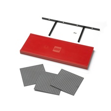 LEGO Polička na vystavenie stavebníc - červená