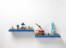 LEGO Polička na vystavenie stavebníc - modrá