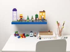 LEGO Polička na vystavenie stavebníc - modrá
