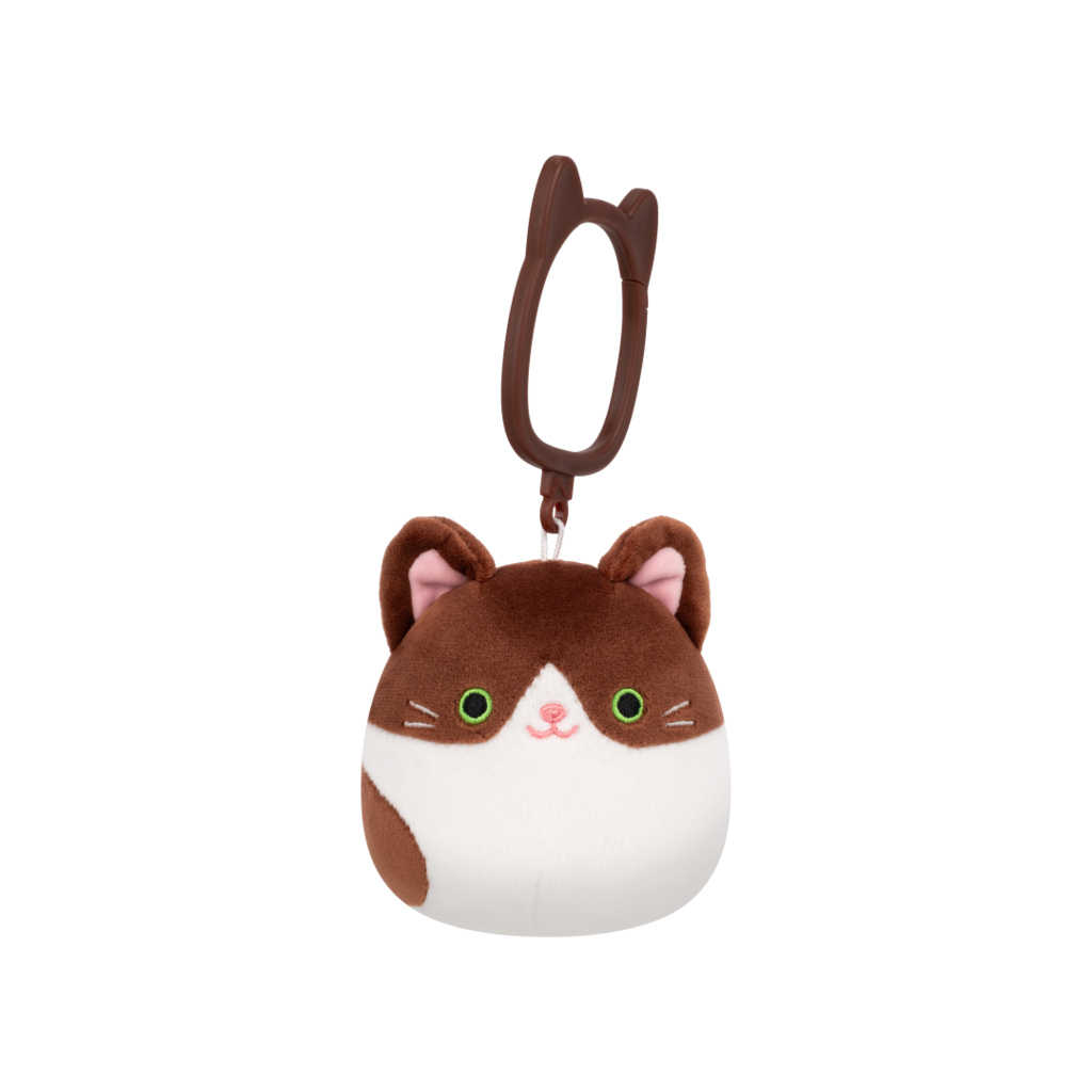 SQUISHMALLOWS Clip-On Glaudini the Dark Brown Tuxedo Cat