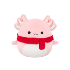 SQUISHMALLOWS Archie the Pink Axolotl with Fuzzy Scarf, 30 cm