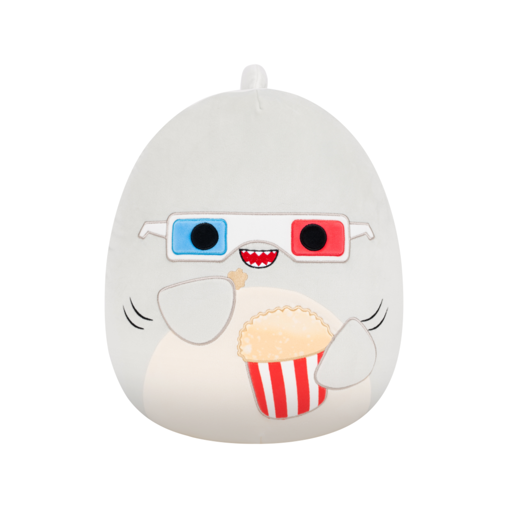 SQUISHMALLOWS Gordon the Grey Shark with Popcorn, 35 cm