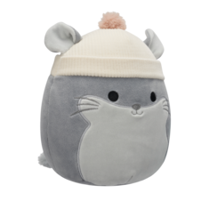 SQUISHMALLOWS Camilo the Grey Chinchilla with Tan Beanie