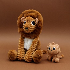 PTIPOTOS Plush lion Graou brown - mother with baby