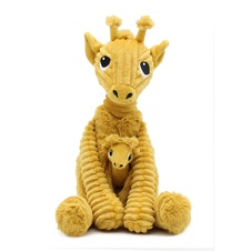 PTIPOTOS Plush girafe Loncou mustard - mother with baby