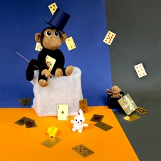 PTIPOTOS Plush monkey Zazou chocolate - mother with baby