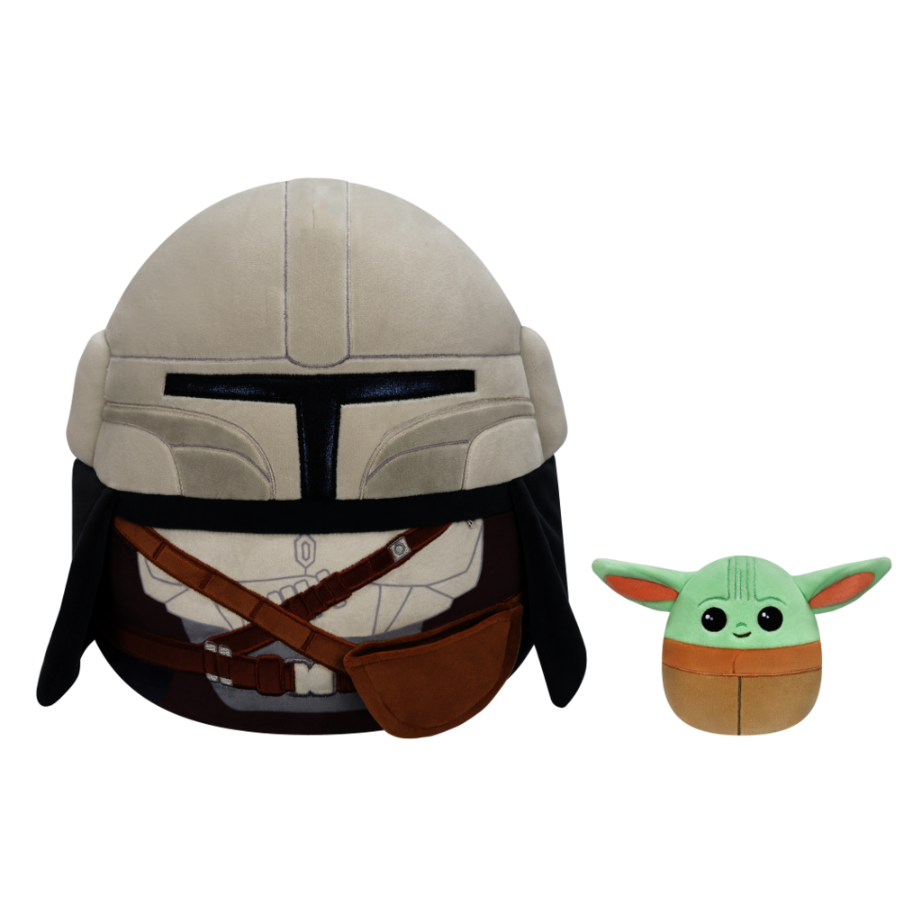 SQUISHMALLOWS Star Wars Mandalorian 30 cm a Grogu 9 cm