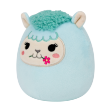 SQUISHMALLOWS Lorna the Light Teal Llama W/Flower