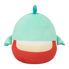 SQUISHMALLOWS Dolores the Teal Rooster In Peach Overalls