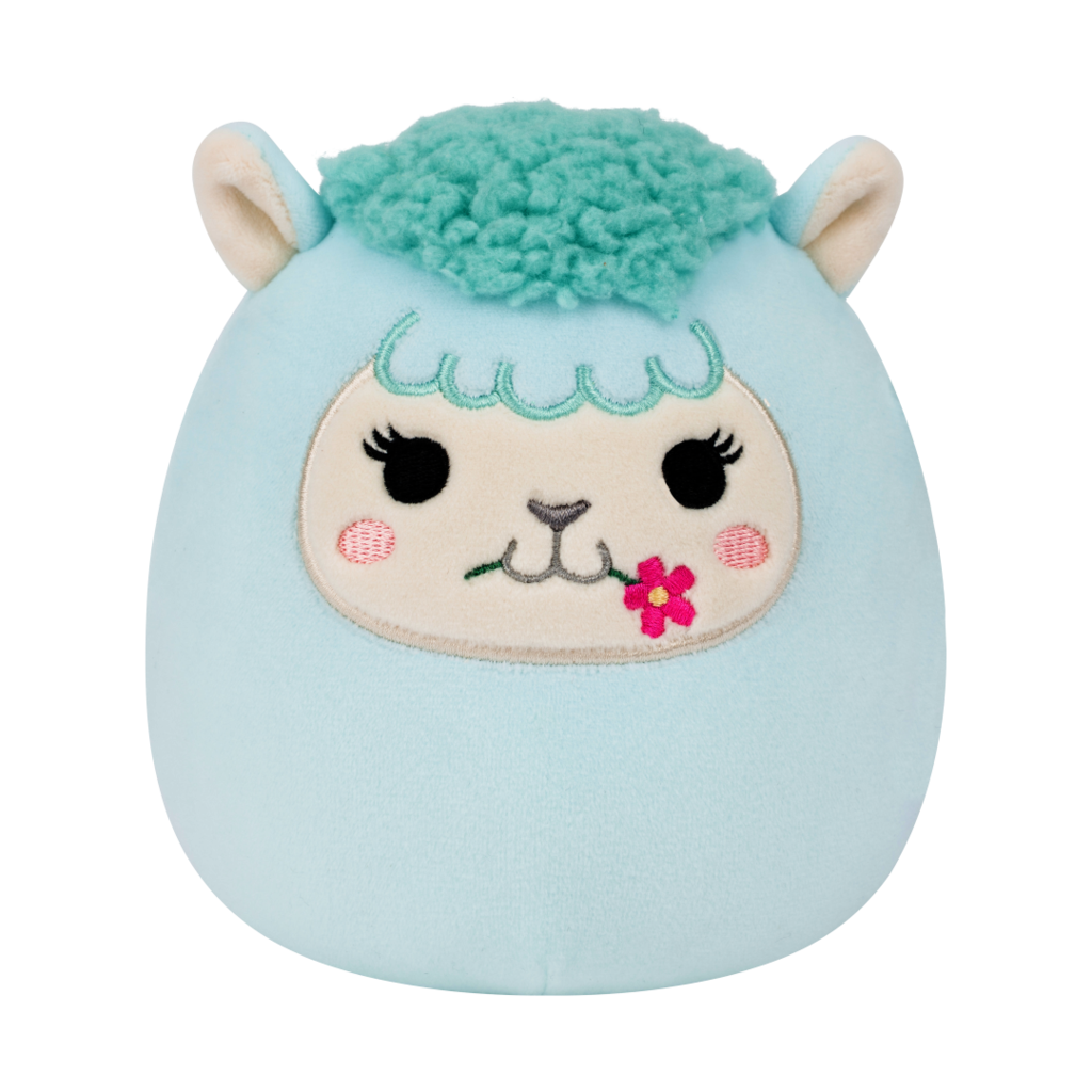 SQUISHMALLOWS Lorna the Light Teal Llama W/Flower