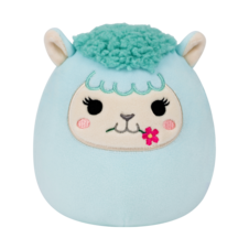 SQUISHMALLOWS Lorna the Light Teal Llama W/Flower